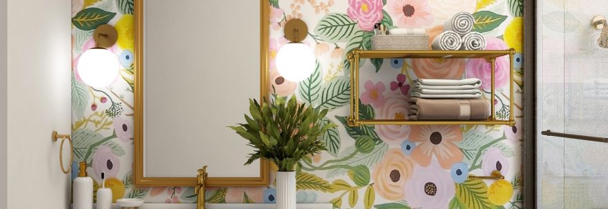 floral modern bathroom design